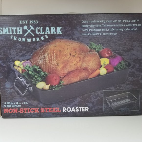 Smith and Clark ironworks non-stick steel roaster brand new - Picture 10 of 12
